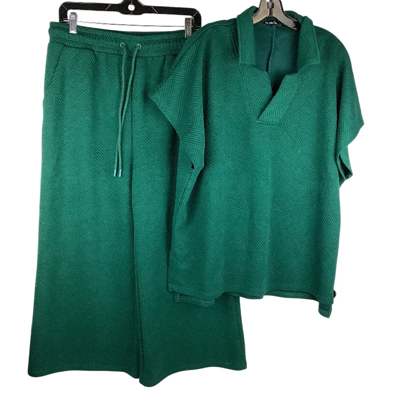 Pants Set 2pc By Clothes Mentor In Green, Size: 1x