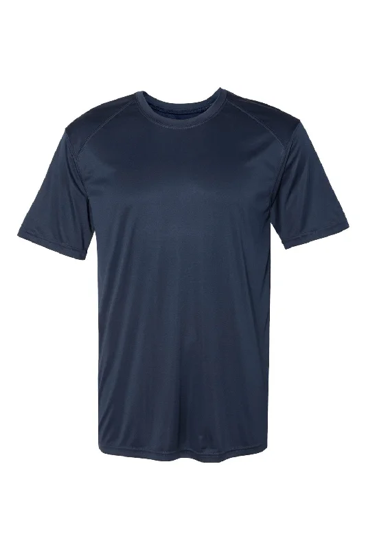 Badger Mens Ultimate SoftLock Moisture Wicking Short Sleeve Crewneck T-Shirt - Navy Blue - Closeout