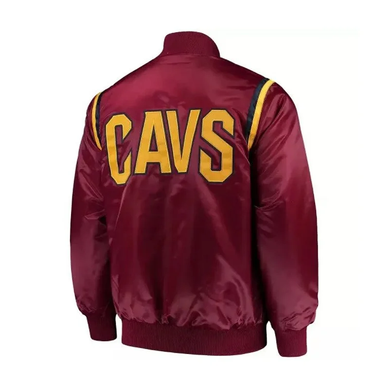 STARTER Mens Cleveland Cavaliers Varsity Jacket, Red, XX-Large