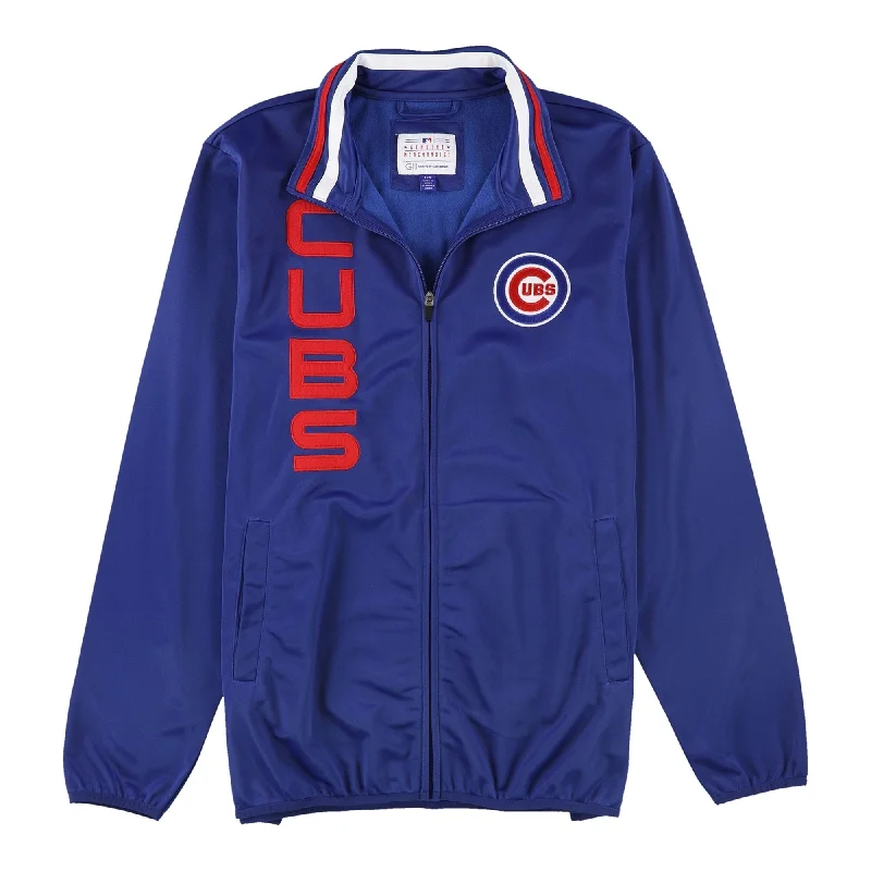 G-III Sports Mens Chicago Cubs Track Jacket, Blue, Large (Regular)