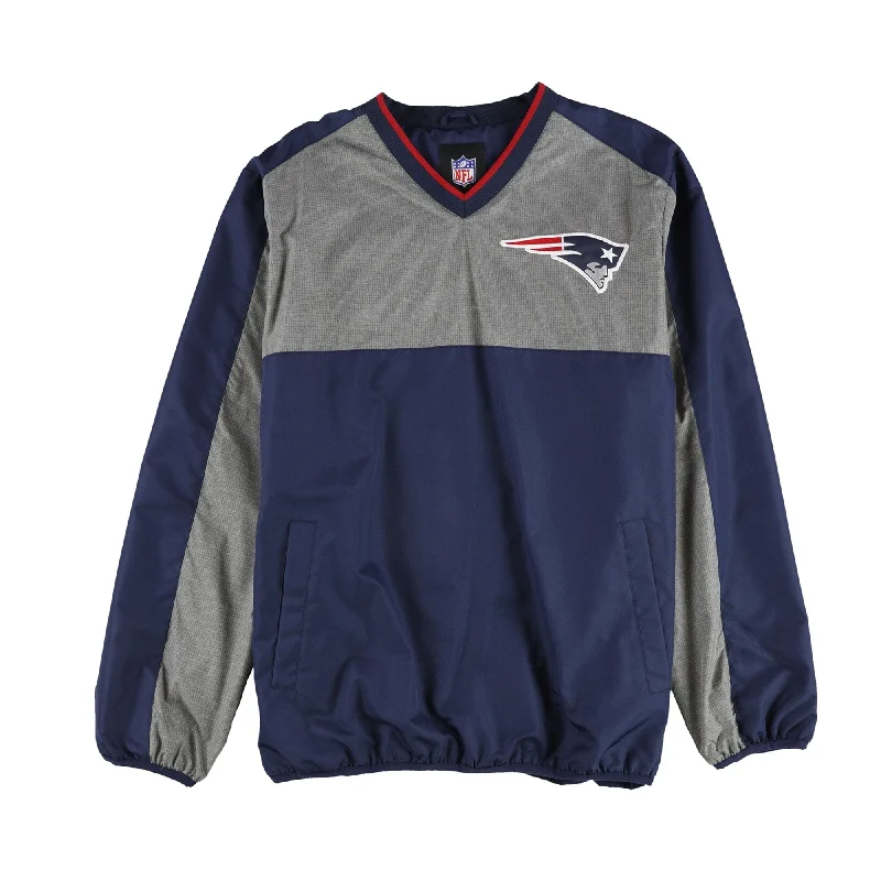 G-III Sports Mens New England Patriots Windbreaker Jacket, Blue, Large