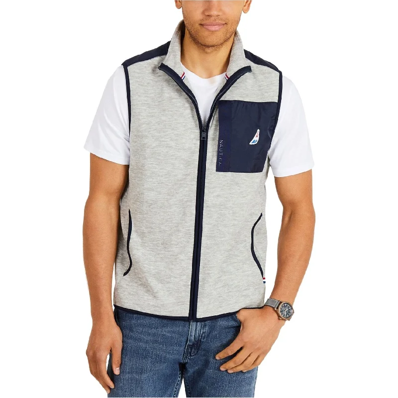 Nautica Mens Colorblocked Outerwear Vest, Grey, XX-Large