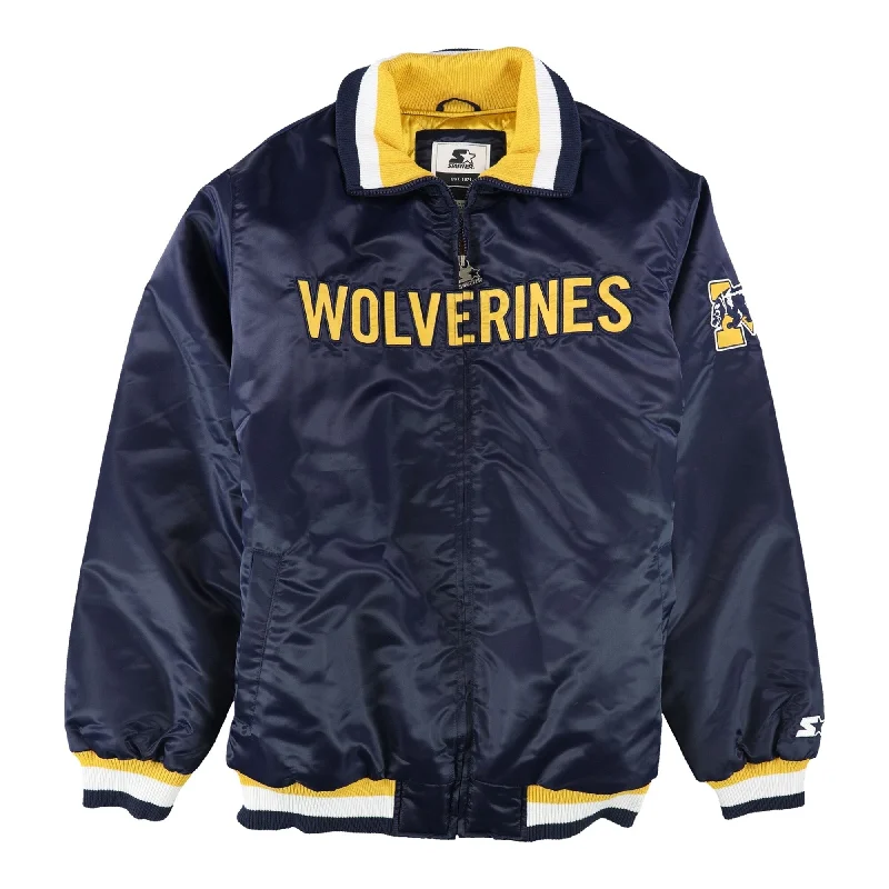 STARTER Mens Michigan Wolverines Jacket, Blue, XX-Large (Regular)