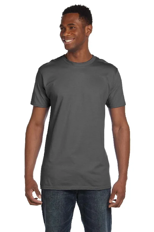 Hanes Mens Perfect-T PreTreat Short Sleeve Crewneck T-Shirt - Smoke Grey