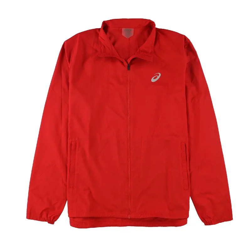 ASICS Mens Silver Logo Jacket, Red, X-Large