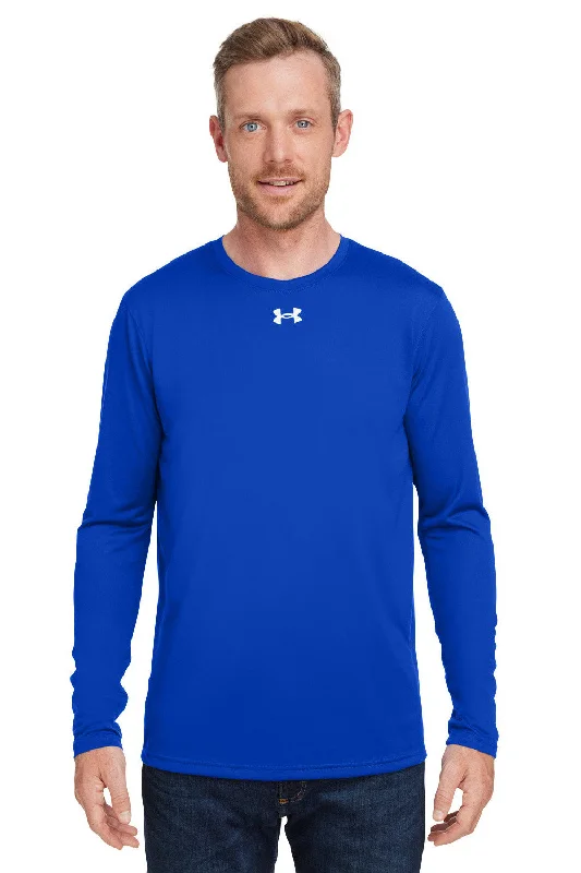 Under Armour Mens Team Tech Moisture Wicking Long Sleeve Crewneck T-Shirt - Royal Blue