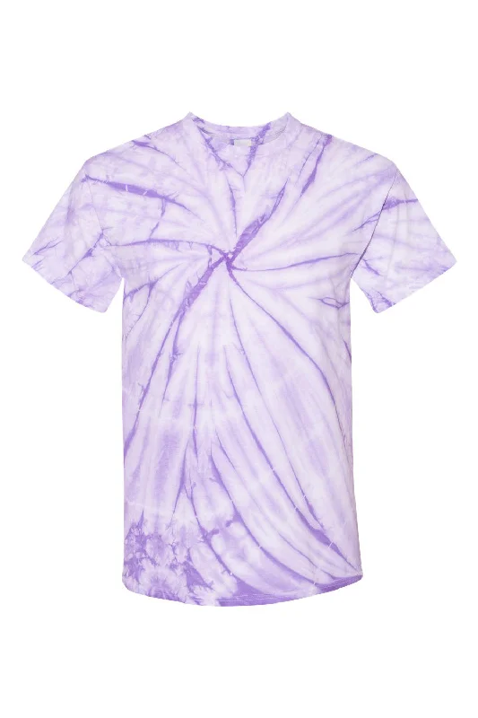 Dyenomite Mens Cyclone Pinwheel Tie Dyed Short Sleeve Crewneck T-Shirt - Lavender