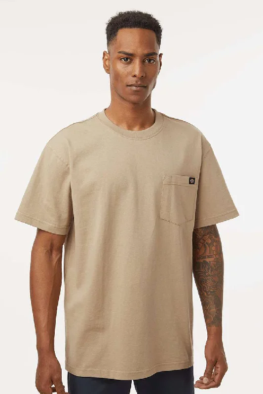 Dickies Mens Traditional Short Sleeve Crewneck T-Shirt w/ Pocket - Desert Sand