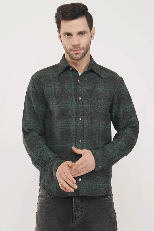 Sleek Noble  | Green & Black Checkered Shirt