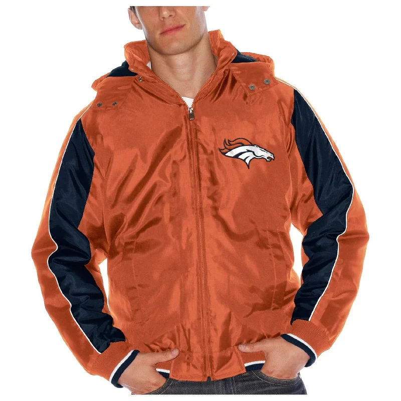 G-III Sports Mens Denver Broncos Jacket, Orange, X3XL