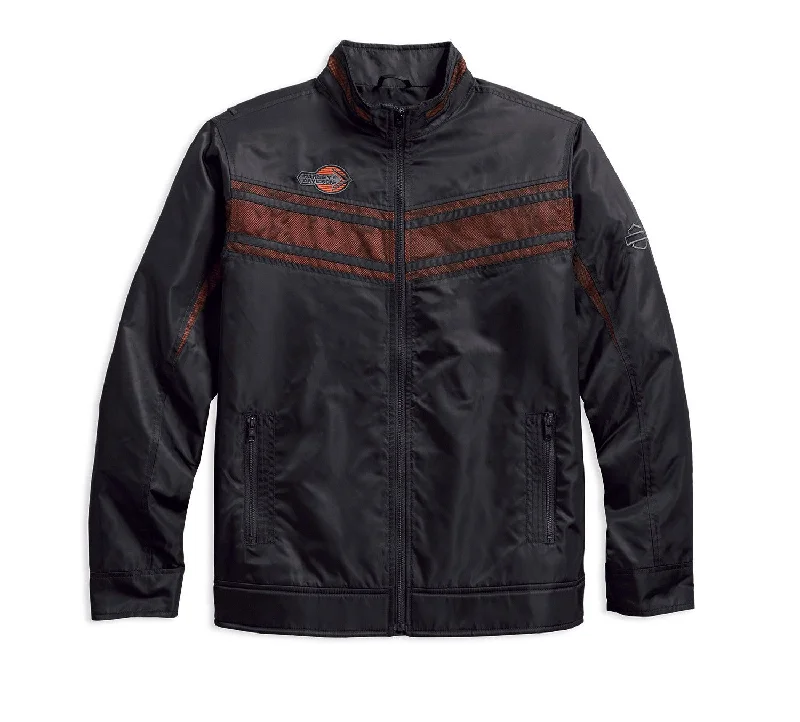 Harley-Davidson® Men's Lightweight Mesh Accent Nylon Jacket, Black 97454-18VM