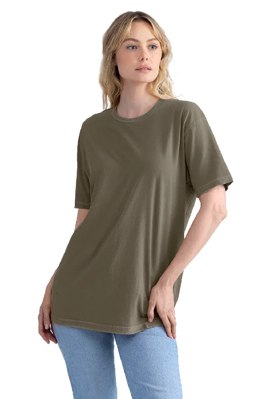 Next Level Mens Soft Wash Short Sleeve Crewneck T-Shirt - Military Green