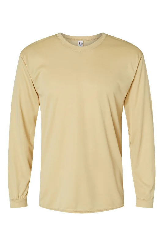 C2 Sport Mens Performance Moisture Wicking Long Sleeve Crewneck T-Shirt - Vegas Gold