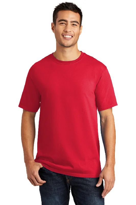 Port & Company Mens Beach Wash Short Sleeve Crewneck T-Shirt - Red