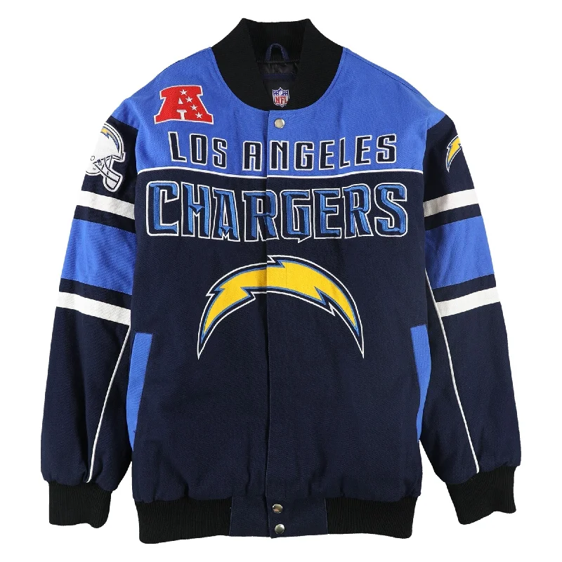 NFL Mens LA Chargers Full-Snap Varsity Jacket, Blue, 3XL