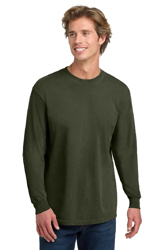 Comfort Colors Mens Long Sleeve Crewneck T-Shirt - Hemp Green