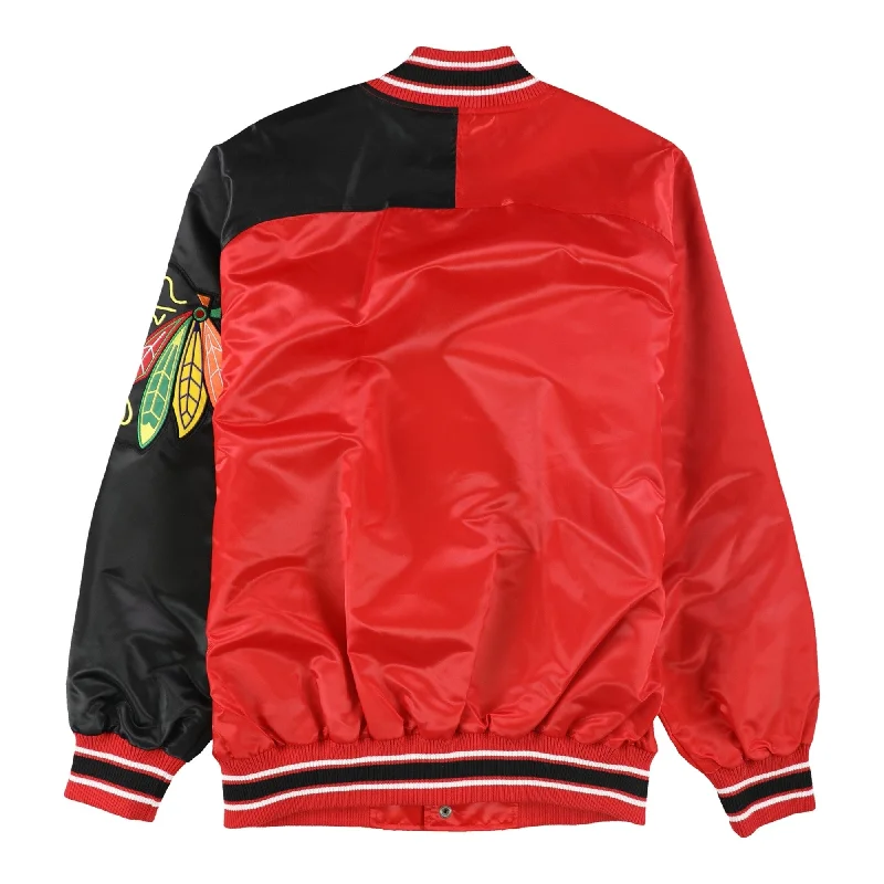 STARTER Mens Chicago Blackhawks Varsity Jacket, Red, Large (Regular)