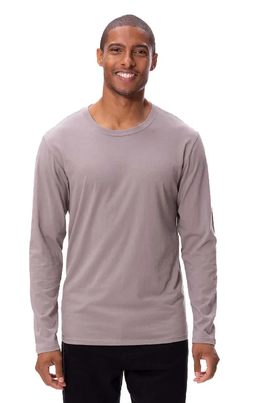 Threadfast Apparel Mens Ultimate Long Sleeve Crewneck T-Shirt - Smoke Grey