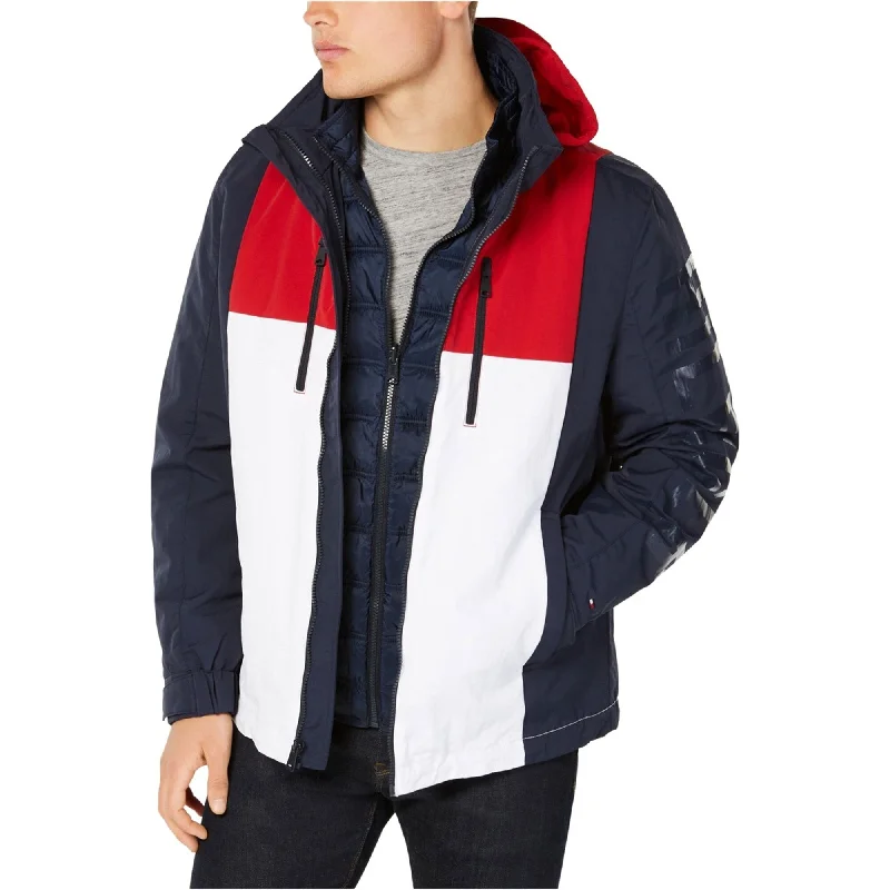 Tommy Hilfiger Mens Rolan Puffer Jacket, Blue, Small