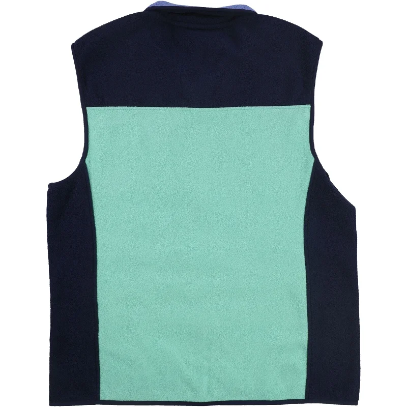 Club Room Mens Colorblock Fleece Vest, Blue, Medium (Regular)