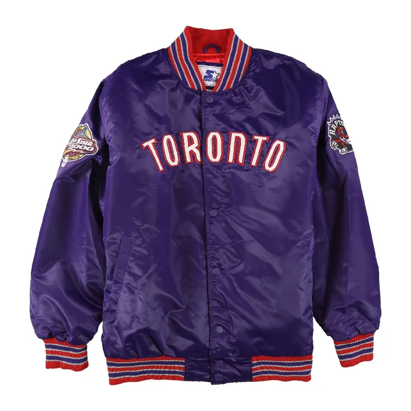 STARTER Mens Toronto Raptors Varsity Jacket, Purple, 3XL (Regular)