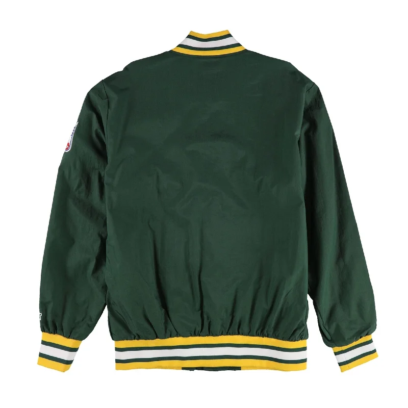 STARTER Mens Green Bay Packers Varsity Jacket, Green, Large