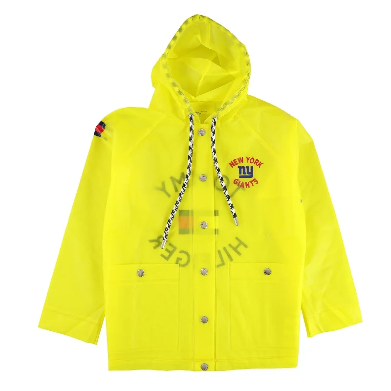 Tommy Hilfiger Mens New York Giants Raincoat, Yellow, Small