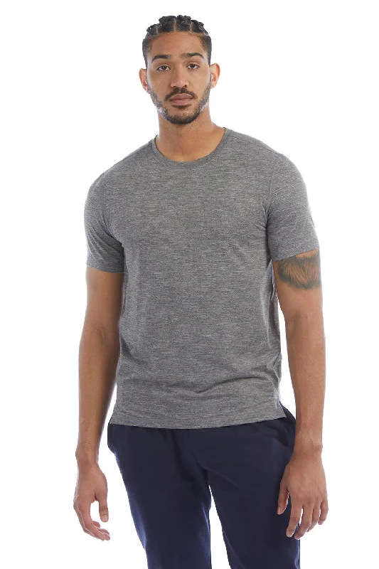 Champion Mens Odor Resistant Short Sleeve Crewneck T-Shirt - Heather Railroad Grey - Closeout