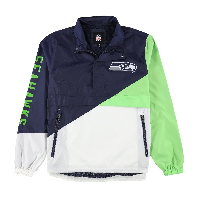 NFL Mens Seattle Seahawks Anorak Jacket, Blue, Large