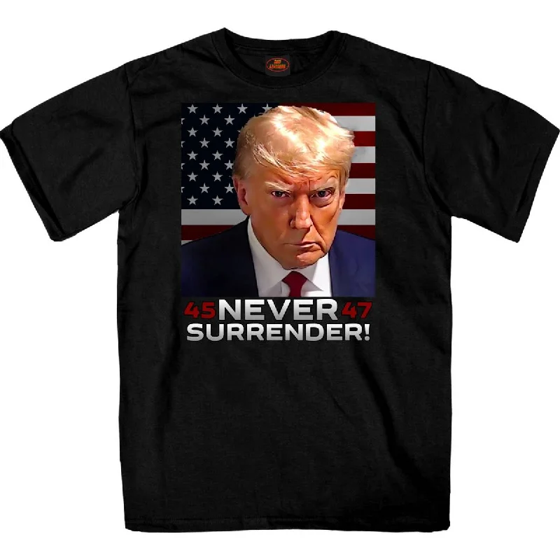 Hot Leathers GMS155 Black Never Surrender Trump T-Shirt