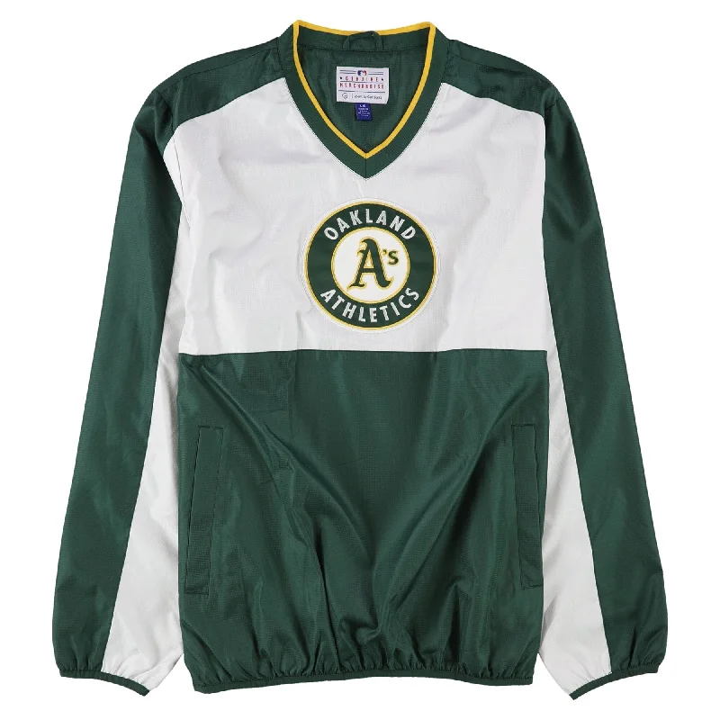 G-III Sports Mens Oakland Athletics Jacket, White, Large