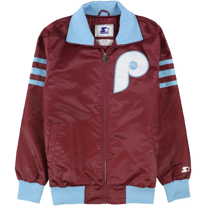 STARTER Mens Philadelphia Phillies Varsity Jacket, Red, Large (Regular)