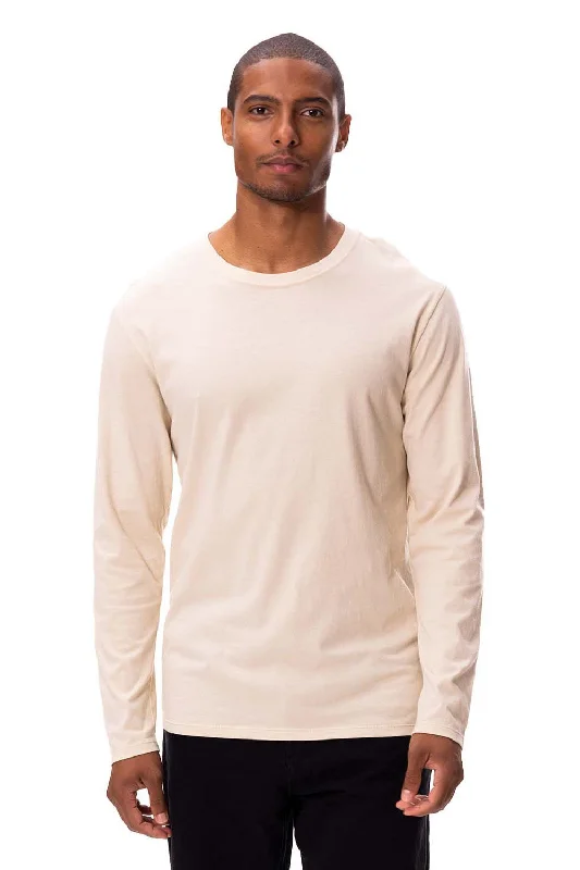 Threadfast Apparel Mens Ultimate Long Sleeve Crewneck T-Shirt - Sand