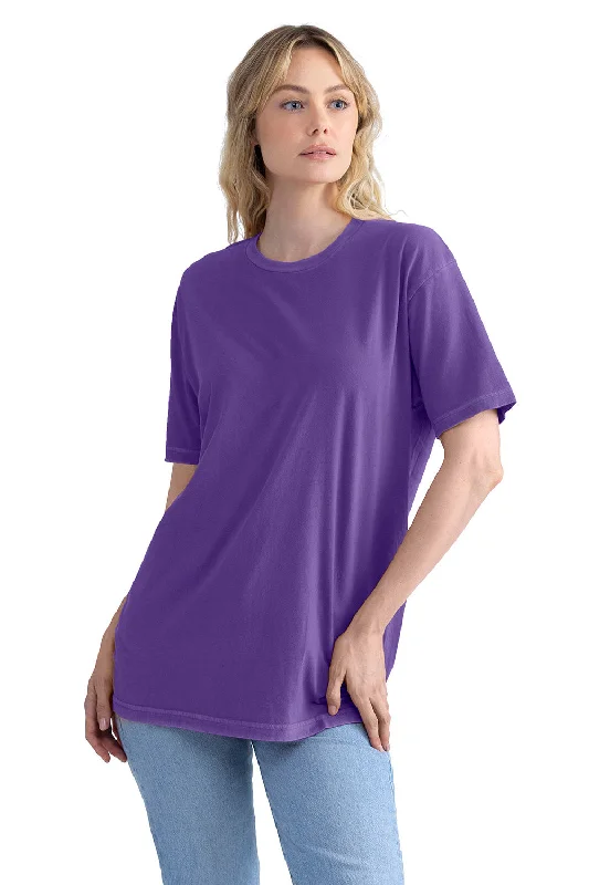 Next Level Mens Soft Wash Short Sleeve Crewneck T-Shirt - Purple Rush