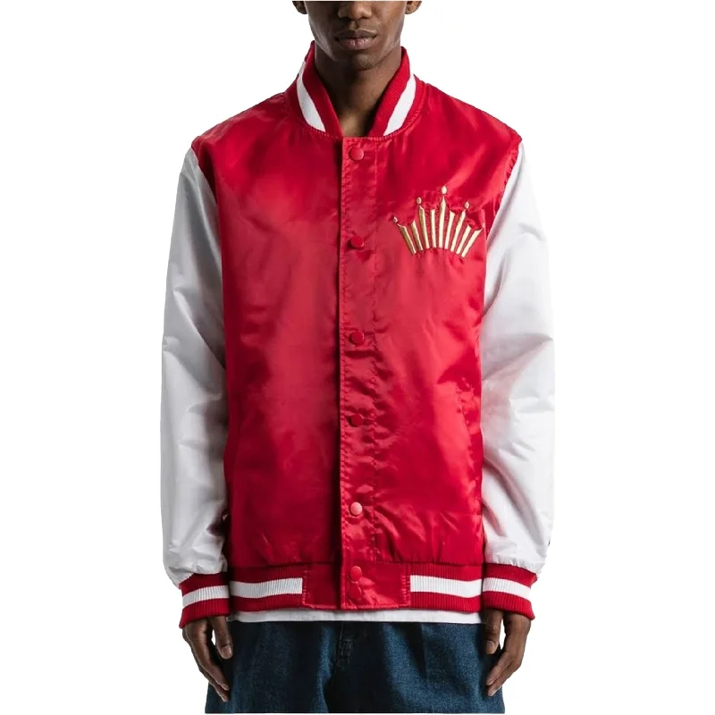 STARTER Mens Budweiser Varsity Jacket, Red, Large