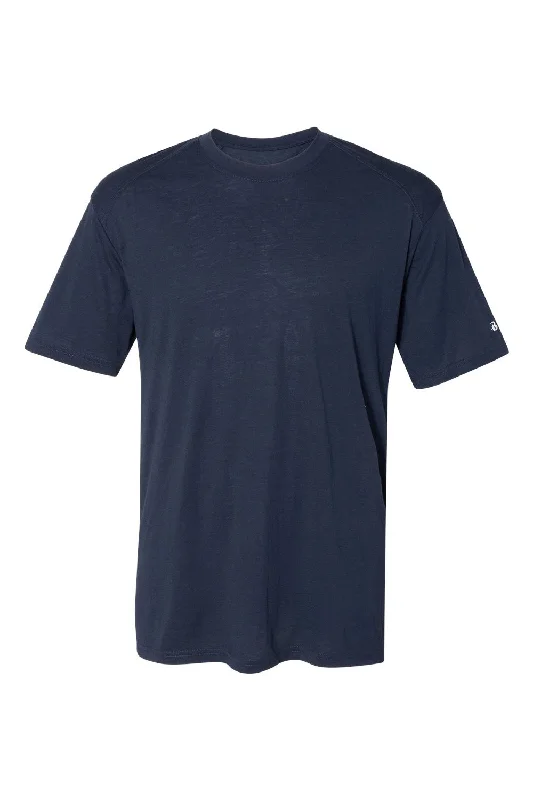 Badger Mens Performance Moisture Wicking Short Sleeve Crewneck T-Shirt - Navy Blue - Closeout