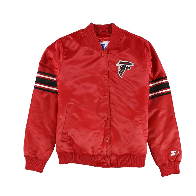 STARTER Mens Atlanta Falcons Full-Snap Varsity Jacket, Red, Medium (Regular)