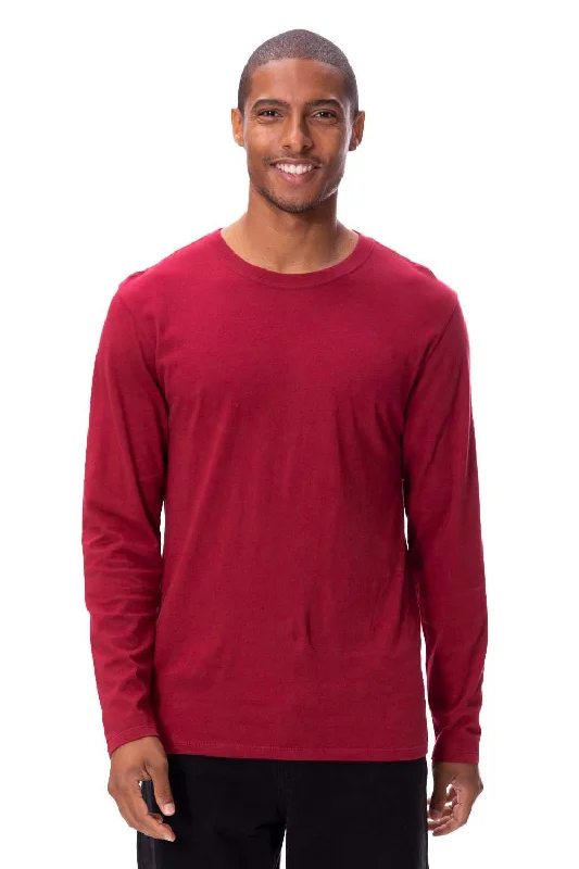 Threadfast Apparel Mens Ultimate Long Sleeve Crewneck T-Shirt - Burgundy