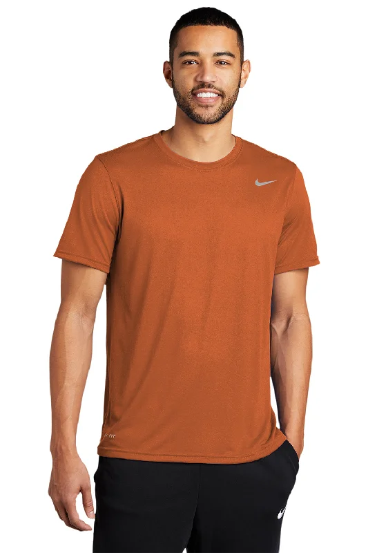 Nike Mens Team rLegend Dri-Fit Moisture Wicking Short Sleeve Crewneck T-Shirt - Desert Orange