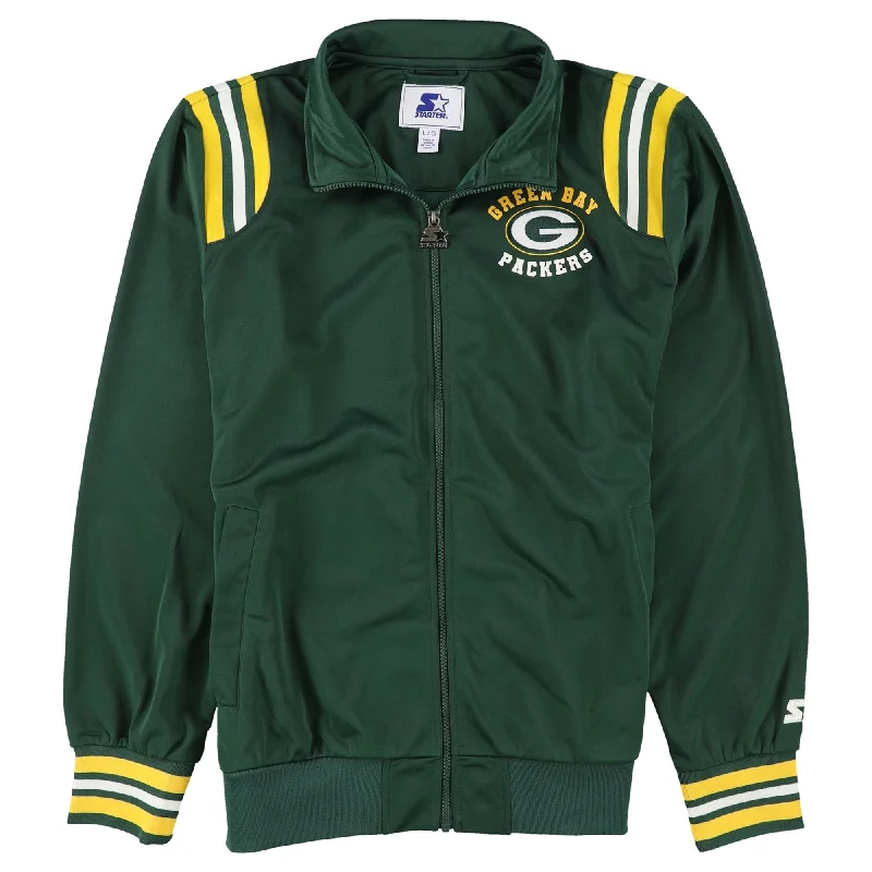 STARTER Mens Green Bay Packers Track Jacket, Green, Large