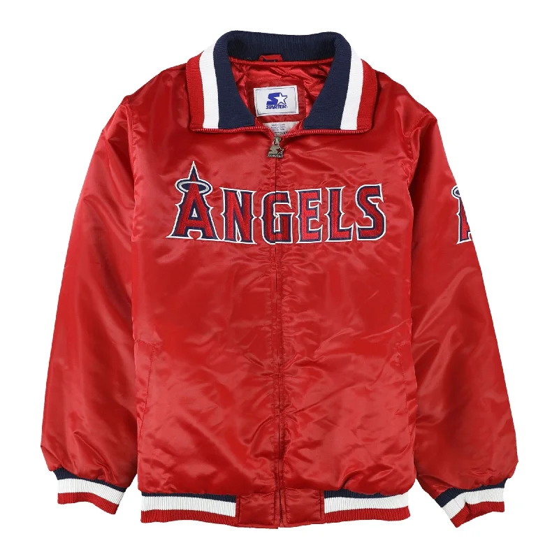 STARTER Mens Los Angeles Angels Varsity Jacket, Red, XX-Large