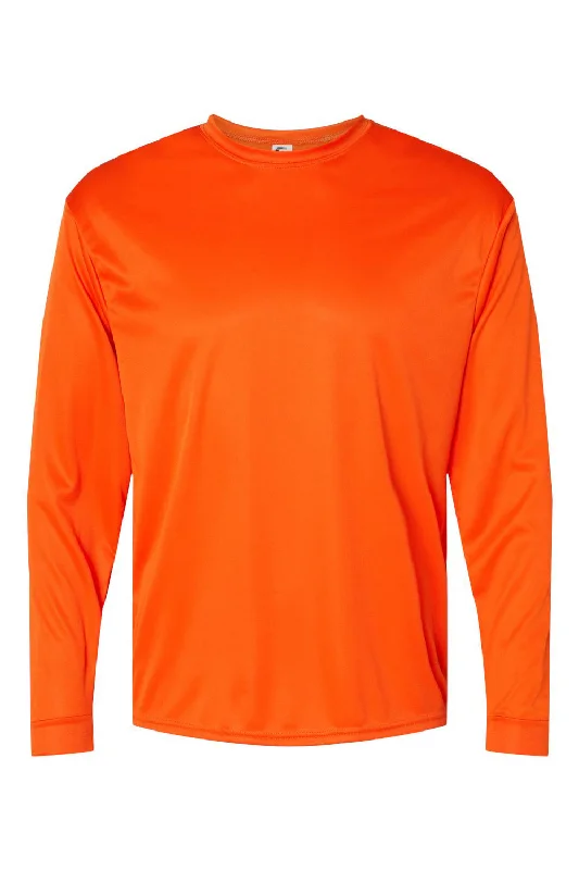 C2 Sport Mens Performance Moisture Wicking Long Sleeve Crewneck T-Shirt - Burnt Orange - Closeout