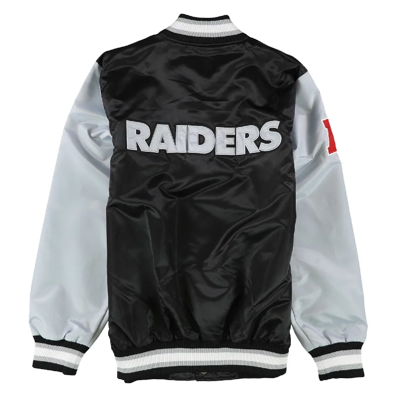 STARTER Mens Las Vegas Raiders Varsity Jacket, Black, Large (Regular)