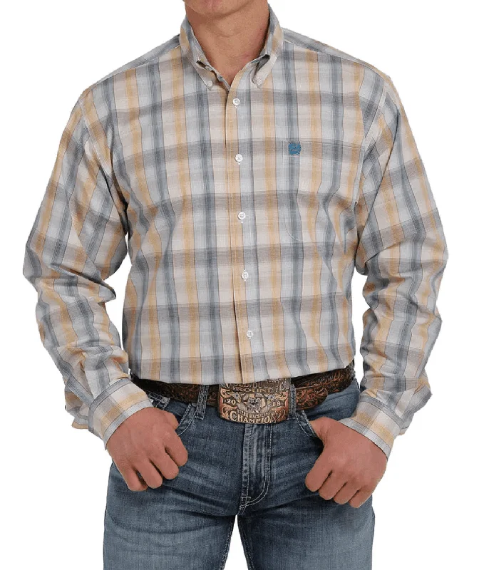 Cinch Men's White Plaid Button Long Sleeve Western Shirt  MTW105340 MTW1105340