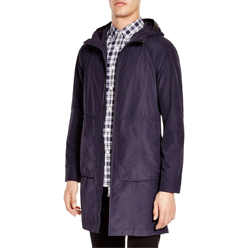 Theory Mens Trenchcoat Jacket, Blue, X-Small