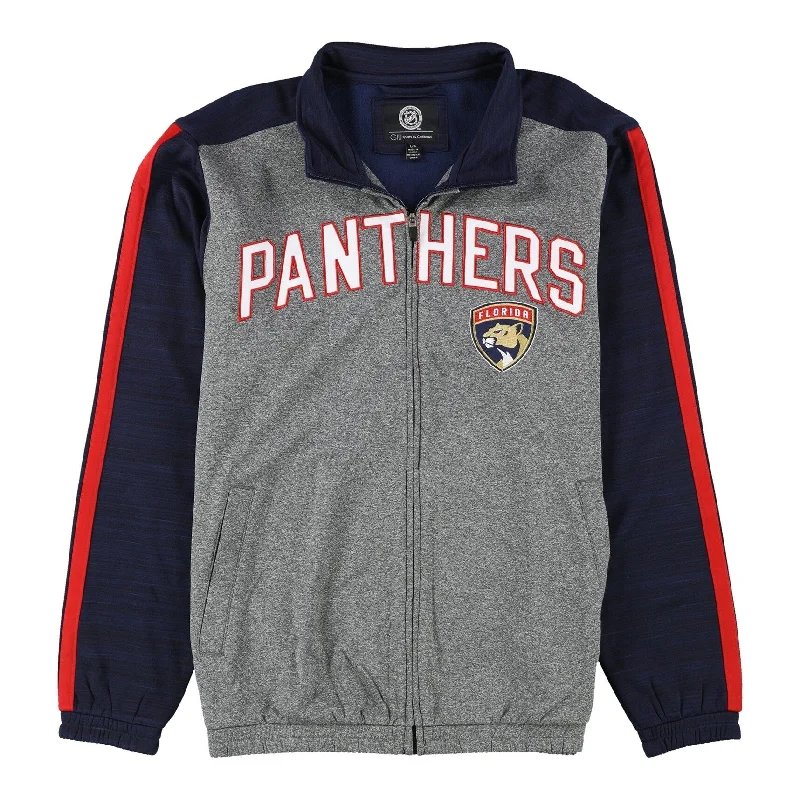 G-III Sports Mens Florida Panthers Track Jacket, Grey, Large