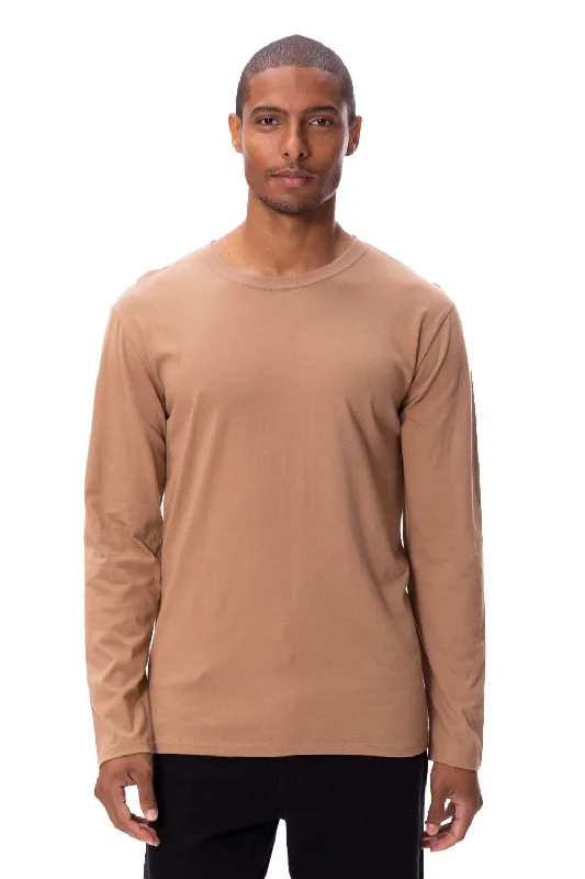 Threadfast Apparel Mens Ultimate Long Sleeve Crewneck T-Shirt - Nutmeg