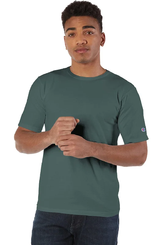 Champion Mens Garment Dyed Short Sleeve Crewneck T-Shirt - Cactus Green - Closeout