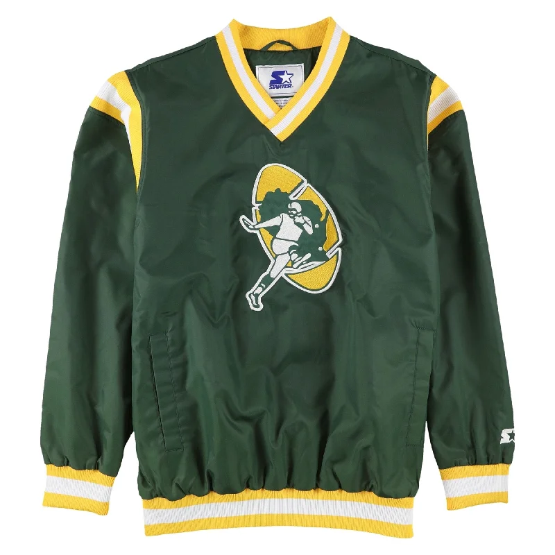 STARTER Mens Green Bay Packers Windbreaker Jacket, Green, Large