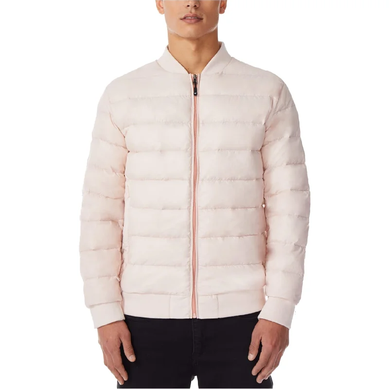 32 Degrees Mens Packable Bomber Jacket, Pink, Small